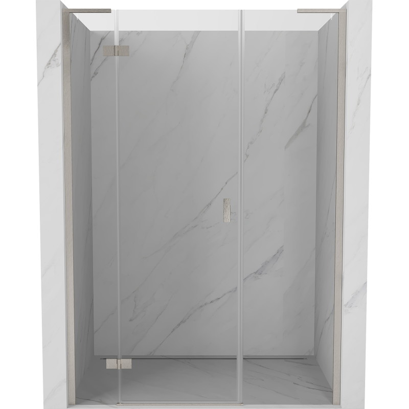 Mexen Mist-H L drzwi prysznicowe uchylne lewe 155 cm, transparent, nikiel szczotkowany - 8A5L-155-001-97-00-L