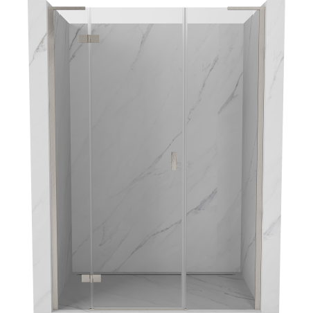 Mexen Mist-H L drzwi prysznicowe uchylne lewe 155 cm, transparent, nikiel szczotkowany - 8A5L-155-001-97-00-L