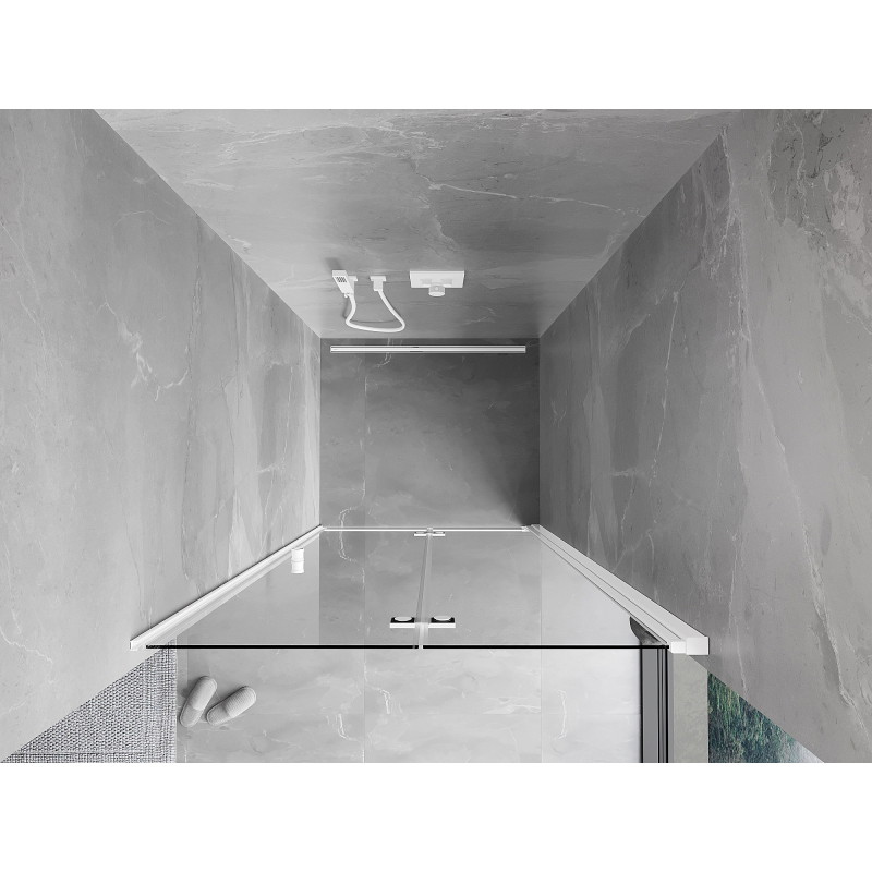 Mexen Mist-F drzwi prysznicowe składane prawe 80 cm, transparent, białe - 8A6-080-000-20-00-P