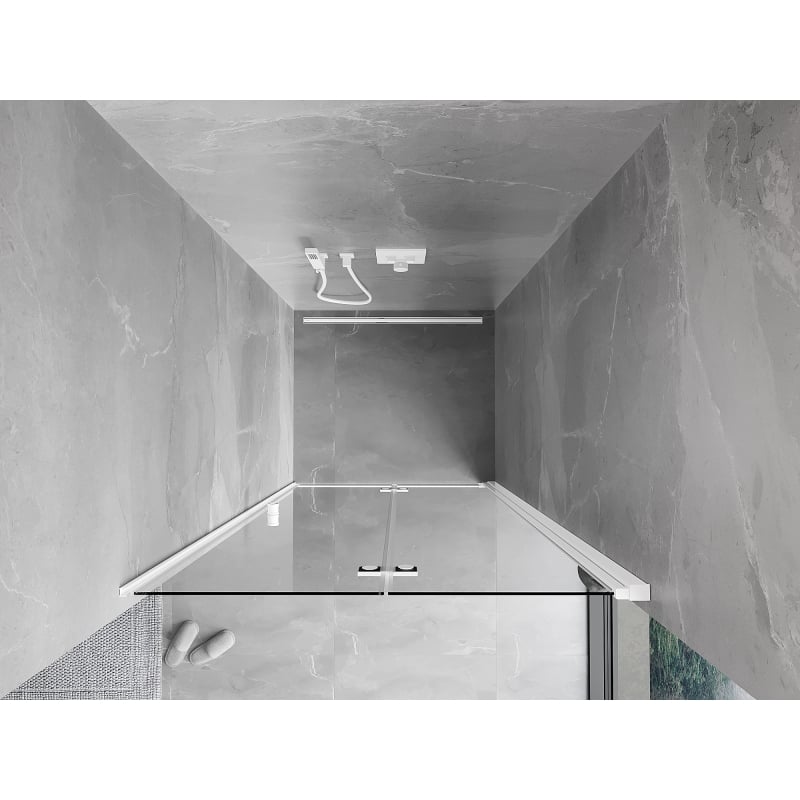 Mexen Mist-F drzwi prysznicowe składane prawe 110 cm, transparent, białe - 8A6-110-000-20-00-P