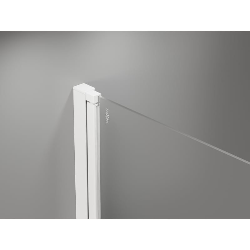Mexen Mist-F drzwi prysznicowe składane prawe 115 cm, transparent, białe - 8A6-115-000-20-00-P