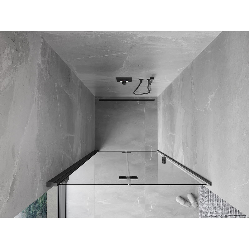 Mexen Mist-F drzwi prysznicowe składane lewe 60 cm, transparent, gun gray szczotkowany - 8A6-060-000-66-00-L
