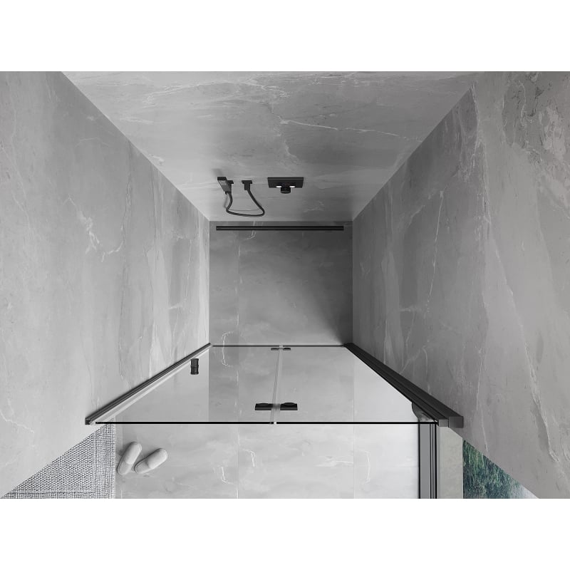 Mexen Mist-F drzwi prysznicowe składane prawe 80 cm, transparent, gun gray szczotkowany - 8A6-080-000-66-00-P