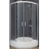 Besco Modern kabina prysznicowa półokrągła 80 x 80 cm, chrom/szkło grafitowe - MP-80-165-G