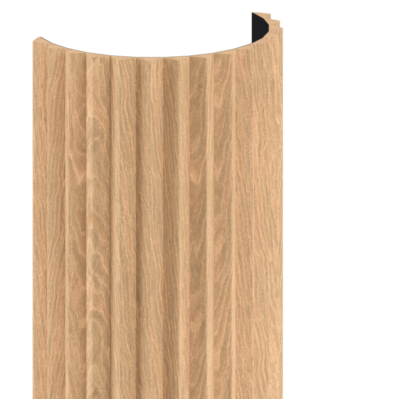Mexen Ovalo 01 lamele ścienne ryflowane elastyczne 280 x 36 cm, fornir techniczny, Bielony Dąb - S130-280-01-040