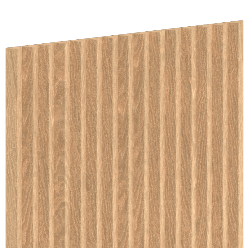 Mexen Ovalo 01 lamele ścienne ryflowane elastyczne 280 x 36 cm, fornir techniczny, Bielony Dąb - S130-280-01-040