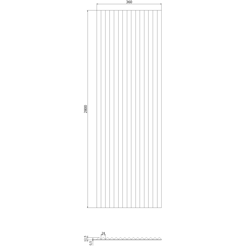 Mexen Ovalo 01 lamele ścienne ryflowane elastyczne 280 x 36 cm, fornir techniczny, Dąb Natural - S130-280-01-042