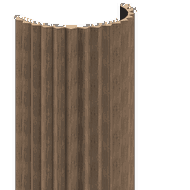 Mexen Ovalo 01 lamele ścienne ryflowane elastyczne 280 x 36 cm, fornir techniczny, Ciemny Orzech - S130-280-01-044