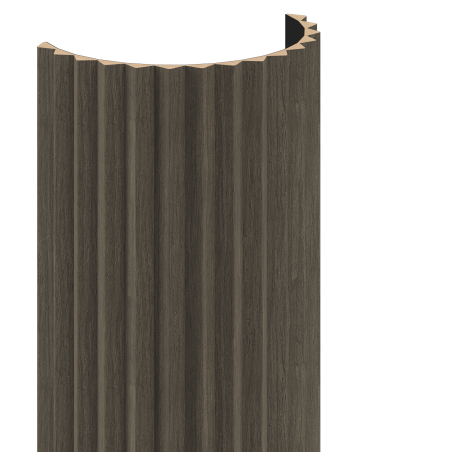 Mexen Ovalo 01 lamele ścienne ryflowane elastyczne 280 x 36 cm, fornir techniczny, Dąb Mocca - S130-280-01-045