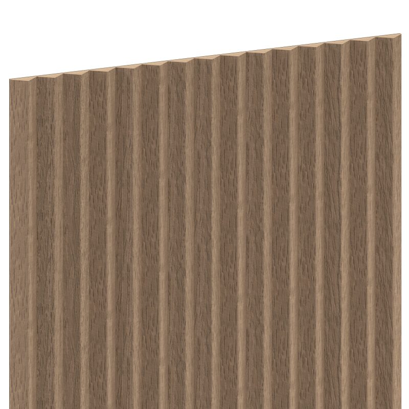 Mexen Ovalo 01 lamele ścienne ryflowane elastyczne 280 x 36 cm, fornir techniczny, Jasny Orzech - S130-280-01-047