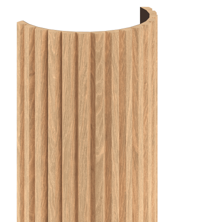 Mexen Ovalo 02 lamele ścienne ryflowane elastyczne 280 x 36 cm, fornir techniczny, Dąb Bielony - S130-280-02-040