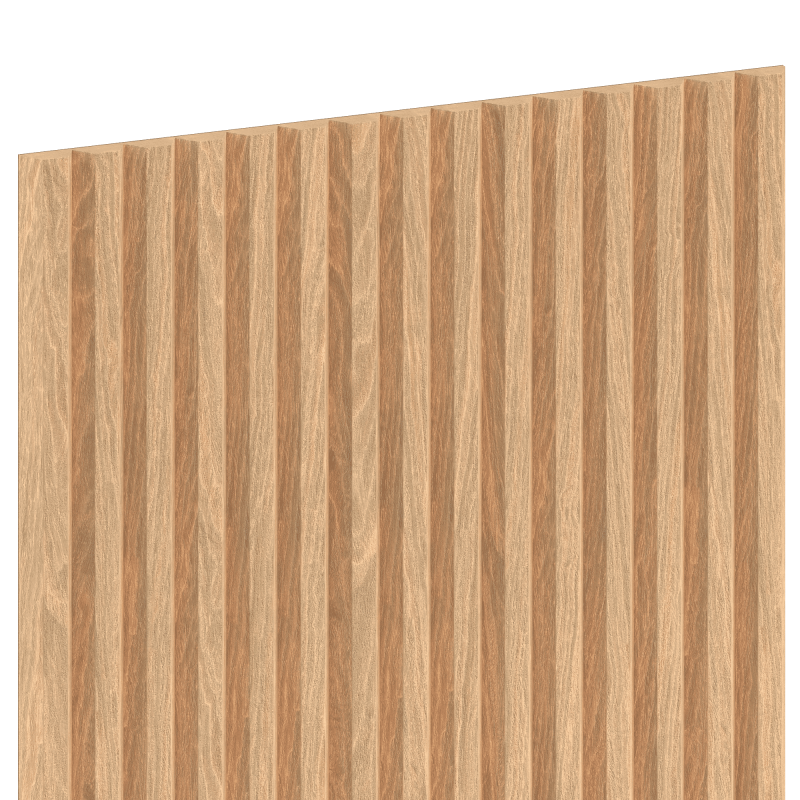 Mexen Ovalo 02 lamele ścienne ryflowane elastyczne 280 x 36 cm, fornir techniczny, Bielony Dąb - S130-280-02-040