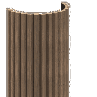 Mexen Ovalo 02 lamele ścienne ryflowane elastyczne 280 x 36 cm, fornir techniczny, Ciemny Orzech - S130-280-02-044