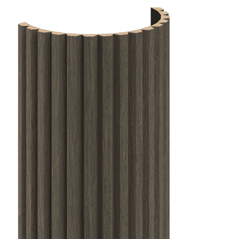 Mexen Ovalo 02 lamele ścienne ryflowane elastyczne 280 x 36 cm, fornir techniczny, Dąb Mocca - S130-280-02-045