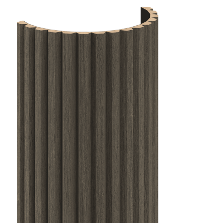 Mexen Ovalo 02 lamele ścienne ryflowane elastyczne 280 x 36 cm, fornir techniczny, Dąb Mocca - S130-280-02-045