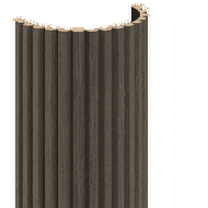 Mexen Ovalo 02 lamele ścienne ryflowane elastyczne 280 x 36 cm, fornir techniczny, Dąb Mocca - S130-280-02-045