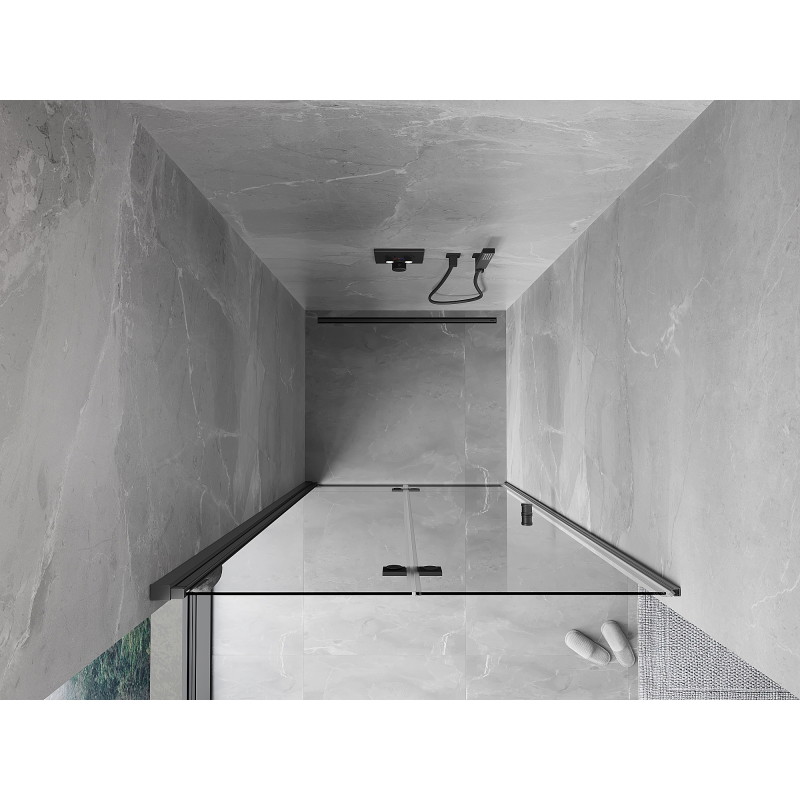 Mexen Mist-F drzwi prysznicowe składane lewe 120 cm, transparent, gun metal - 8A6-120-000-95-00-L