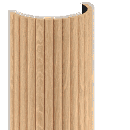 Mexen Ovalo 03 lamele ścienne ryflowane elastyczne 280 x 36 cm, fornir techniczny, Dąb Bielony - S130-280-03-040