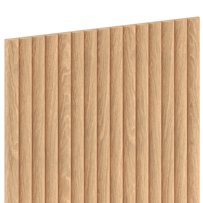Mexen Ovalo 03 lamele ścienne ryflowane elastyczne 280 x 36 cm, fornir techniczny, Dąb Bielony - S130-280-03-040
