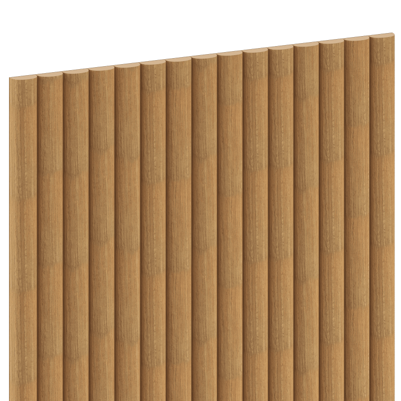 Mexen Ovalo 03 lamele ścienne ryflowane elastyczne 280 x 36 cm, fornir techniczny, Dąb Classic - S130-280-03-041
