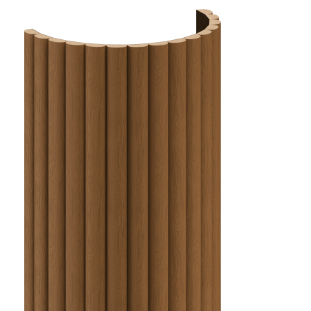 Mexen Ovalo 03 lamele ścienne ryflowane elastyczne 280 x 36 cm, fornir techniczny, Dąb Natural - S130-280-03-042