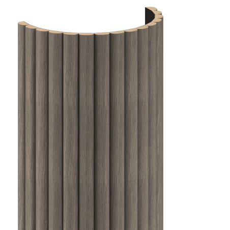 Mexen Ovalo 03 lamele ścienne ryflowane elastyczne 280 x 36 cm, fornir techniczny, Szary Dąb - S130-280-03-043