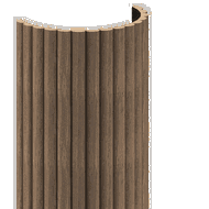 Mexen Ovalo 03 lamele ścienne ryflowane elastyczne 280 x 36 cm, fornir techniczny, Ciemny Orzech - S130-280-03-044