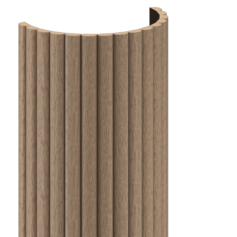 Mexen Ovalo 03 lamele ścienne ryflowane elastyczne 280 x 36 cm, fornir techniczny, Jasny Orzech - S130-280-03-047