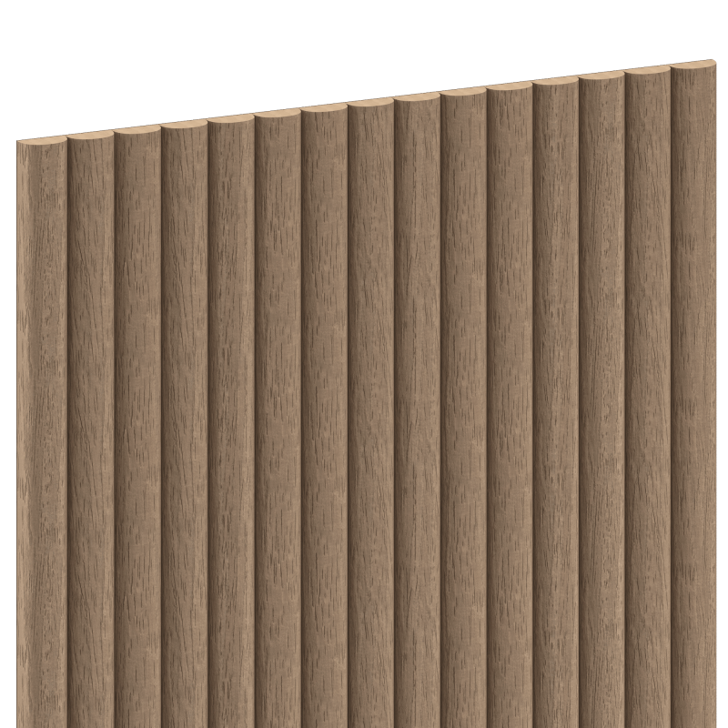 Mexen Ovalo 03 lamele ścienne ryflowane elastyczne 280 x 36 cm, fornir techniczny, Jasny Orzech - S130-280-03-047
