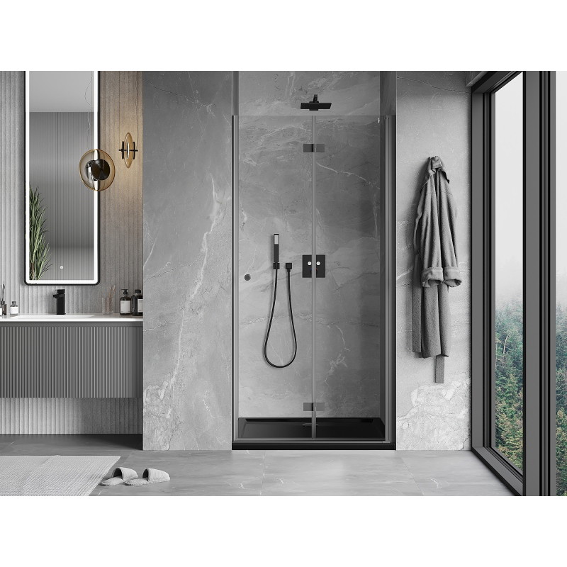 Mexen Mist-F drzwi prysznicowe składane prawe 70 cm, transparent, gun metal - 8A6-070-000-95-00-P