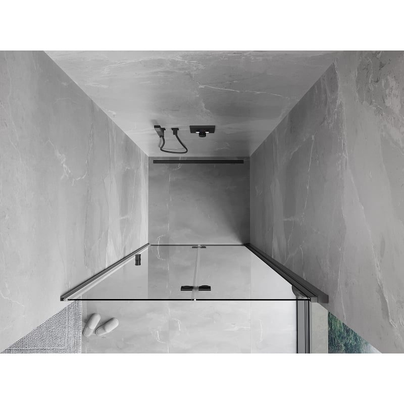 Mexen Mist-F drzwi prysznicowe składane prawe 70 cm, transparent, gun metal - 8A6-070-000-95-00-P
