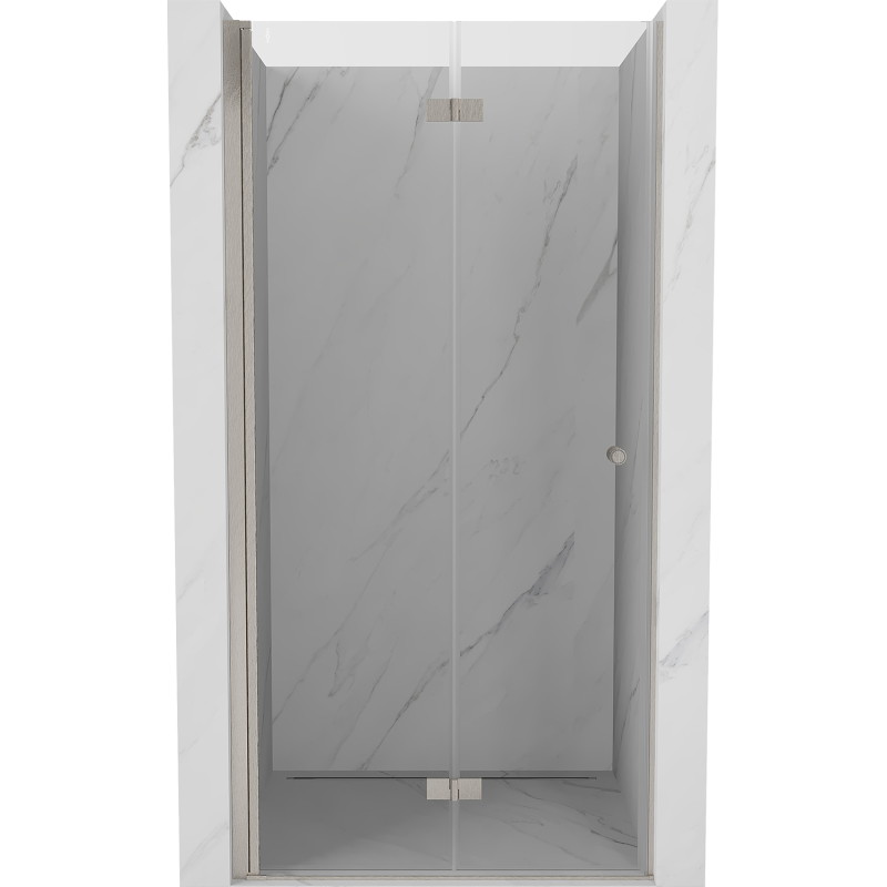 Mexen Mist-F drzwi prysznicowe składane lewe 75 cm, transparent, nikiel szczotkowany - 8A6-075-000-97-00-L