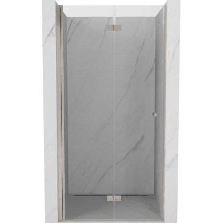 Mexen Mist-F drzwi prysznicowe składane lewe 75 cm, transparent, nikiel szczotkowany - 8A6-075-000-97-00-L