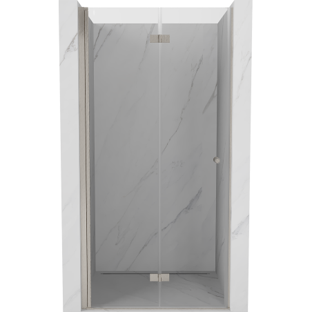 Mexen Mist-F drzwi prysznicowe składane lewe 85 cm, transparent, nikiel szczotkowany - 8A6-085-000-97-00-L