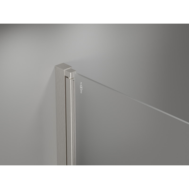 Mexen Mist-F drzwi prysznicowe składane prawe 115 cm, transparent, nikiel szczotkowany - 8A6-115-000-97-00-P