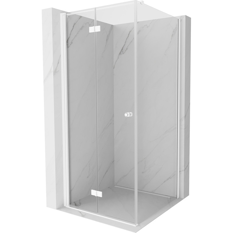 Mexen Mist-F kabina prysznicowa składana lewa 85 x 85 cm, transparent, biała - 8A6T-085-085-20-00-L