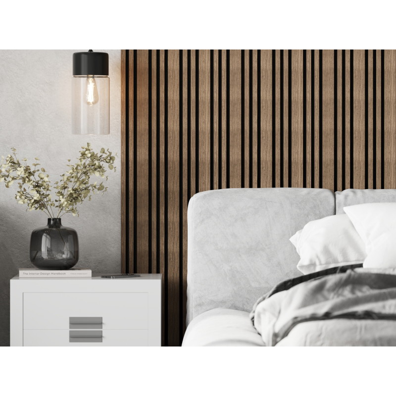 Mexen Lam-F Slim 01 lamele ścienne akustyczne 280 x 36,5 cm, filc 9 mm, fornir techniczny, Ciemny Orzech - S107-280-01-044