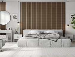 Mexen Lam-F Slim 01 lamele ścienne akustyczne 280 x 36,5 cm, filc 9 mm, fornir techniczny, Ciemny Orzech - S107-280-01-044