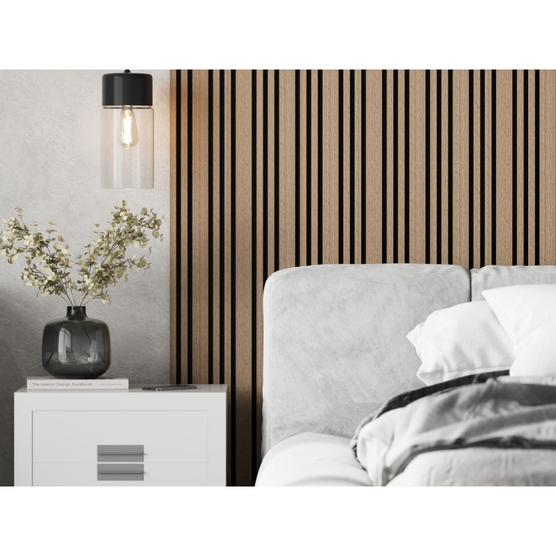 Mexen Lam-F Slim 01 lamele ścienne akustyczne 280 x 36,5 cm, filc 9 mm, fornir techniczny, Jasny Orzech - S107-280-01-047