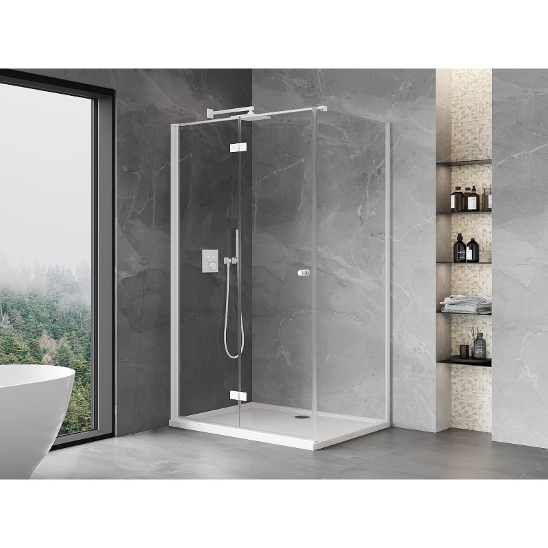 Mexen Mist-F kabina prysznicowa składana lewa 90 x 95 cm, transparent, biała - 8A6T-090-095-20-00-L