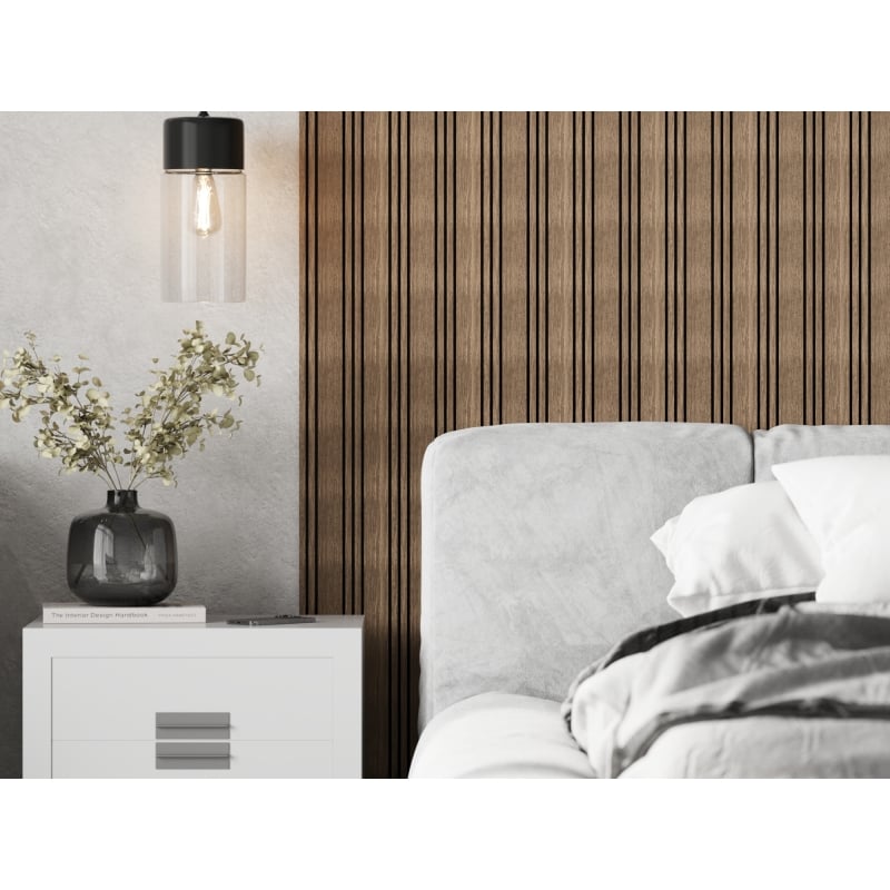 Mexen Lam-F Nano 01 lamele ścienne akustyczne 280 x 32,4 cm, filc 5 mm, fornir techniczny, Ciemny Orzech - S108-280-01-044
