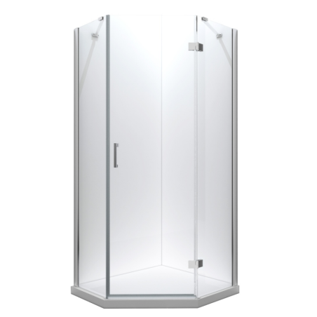 Besco Viva kabina prysznicowa pięciokątna prawa 90 x 90 cm, chrom/przezroczysta - V5P-90-195-C