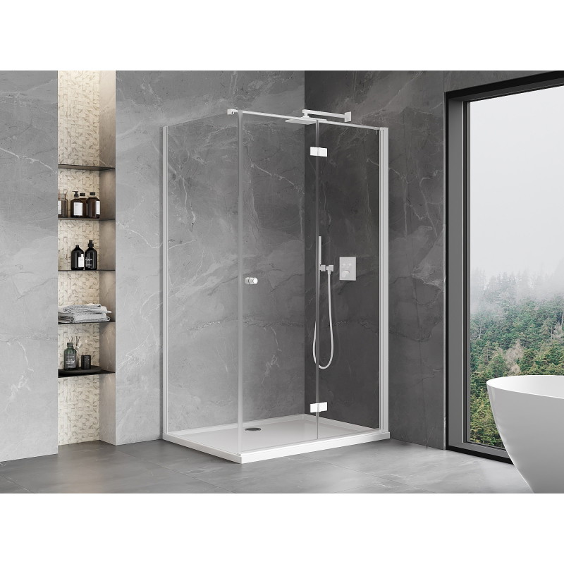 Mexen Mist-F kabina prysznicowa składana prawa 80 x 120 cm, transparent, biała - 8A6T-080-120-20-00-P