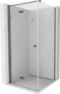 Mexen Mist-F kabina prysznicowa składana lewa 90 x 90 cm, transparent, gun gray szczotkowany - 8A6T-090-090-66-00-L