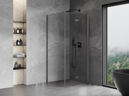 Mexen Mist-F kabina prysznicowa składana prawa 95 x 95 cm, transparent, gun gray szczotkowany - 8A6T-095-095-66-00-P