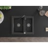 Mexen Carlos zlewozmywak granitowy 1,5-komorowy z baterią kuchenną Telma, czarny nakrapiany - 6518-76-670200-70