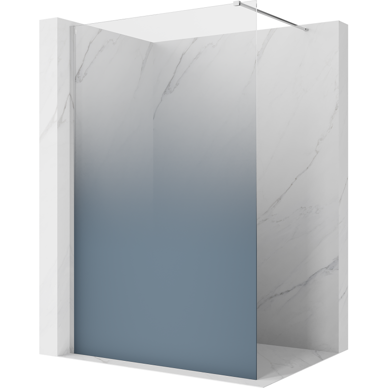 Mexen Kioto ścianka prysznicowa Walk-in 110 x 200 cm, ombre niebieska 8 mm, chrom - 800-110-101-01-46