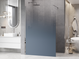 Mexen Kioto ścianka prysznicowa Walk-in 110 x 200 cm, ombre niebieska 8 mm, chrom - 800-110-101-01-46