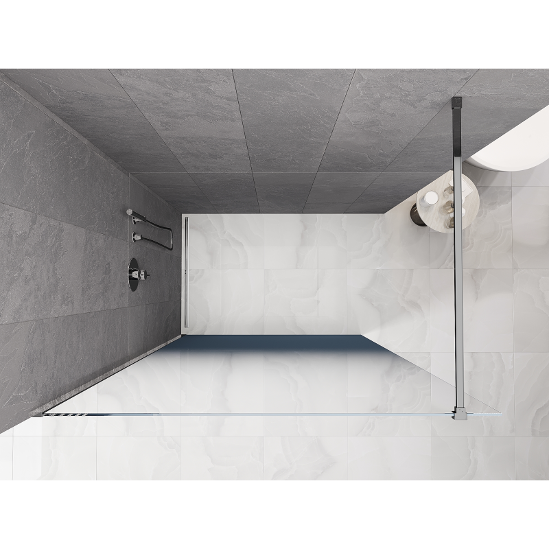 Mexen Kioto ścianka prysznicowa Walk-in 80 x 200 cm, ombre niebieska 8 mm, chrom - 800-080-101-01-46