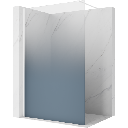 Mexen Kioto ścianka prysznicowa Walk-in 110 x 200 cm, ombre niebieska 8 mm, biała - 800-110-101-20-46
